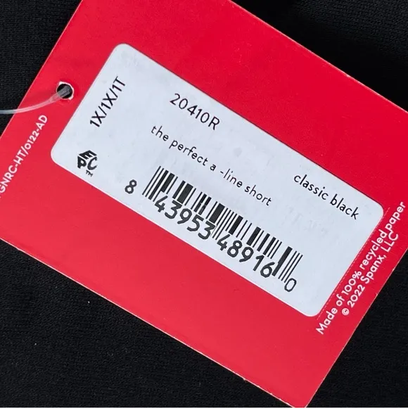NWT Spanx the perfect A Line shorts black 1X