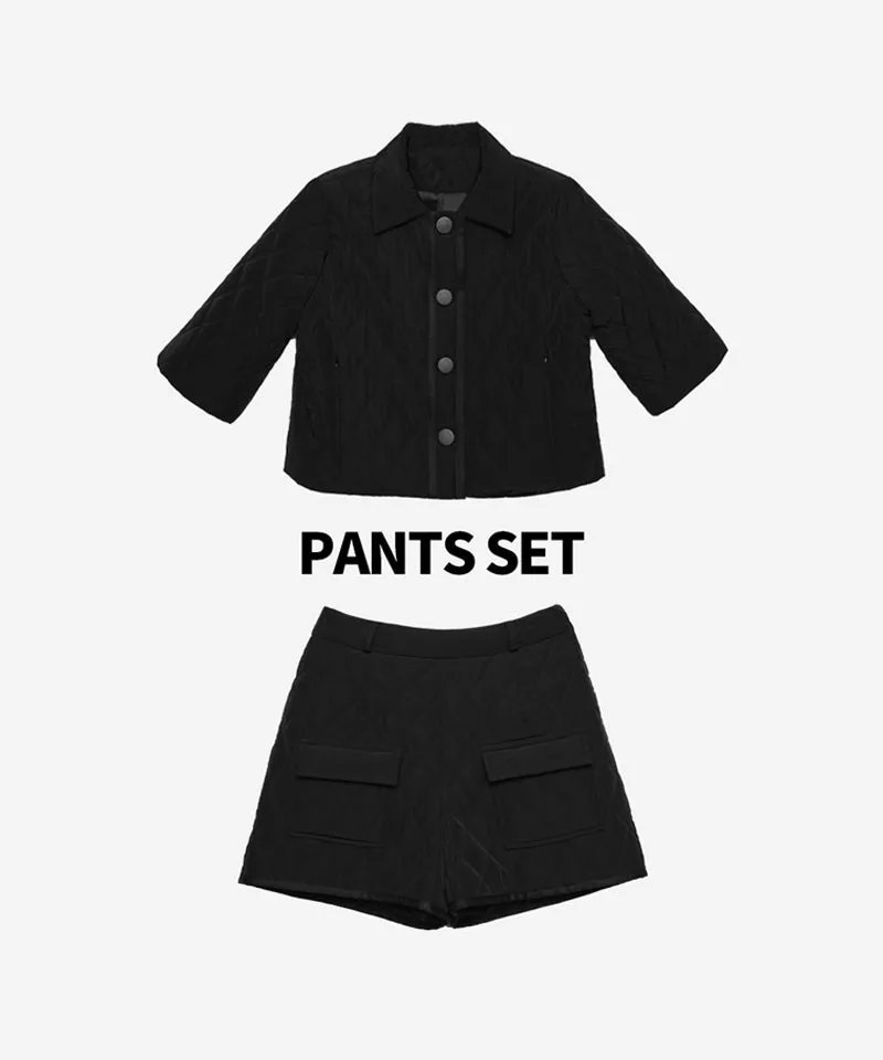 OBER Golf Diamond Quilting Padding Shorts Set