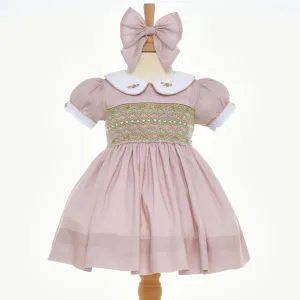 Ocean Baby Girls Creme Brulee Smocked Petticoat Layered Dress (NB-8Yrs)