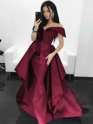 Off Shoulder Long Mermaid Prom Dresses, Popular Prom Dresses, PD0758