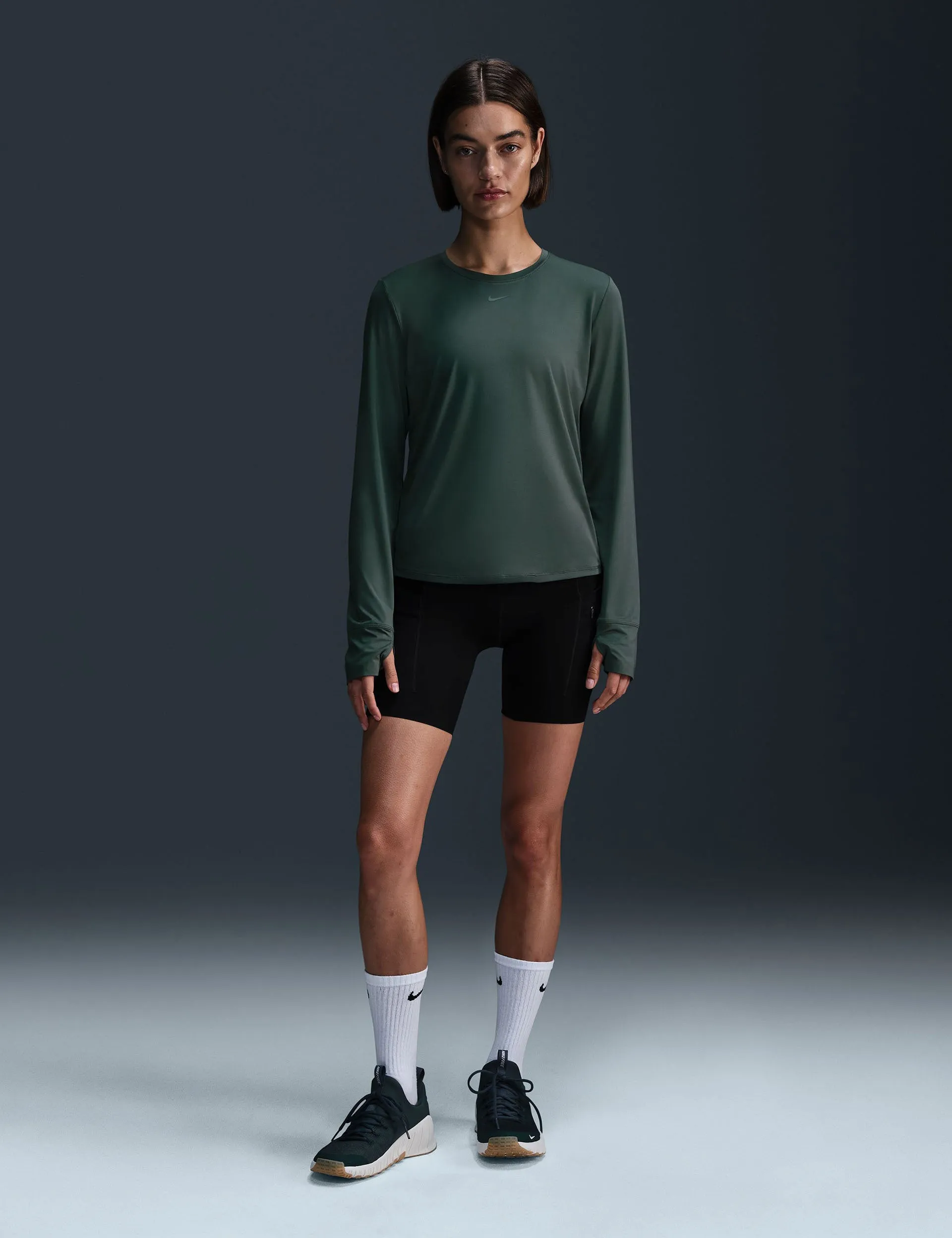 One Classic Dri-FIT Long-Sleeve Top - Vintage Green/Black