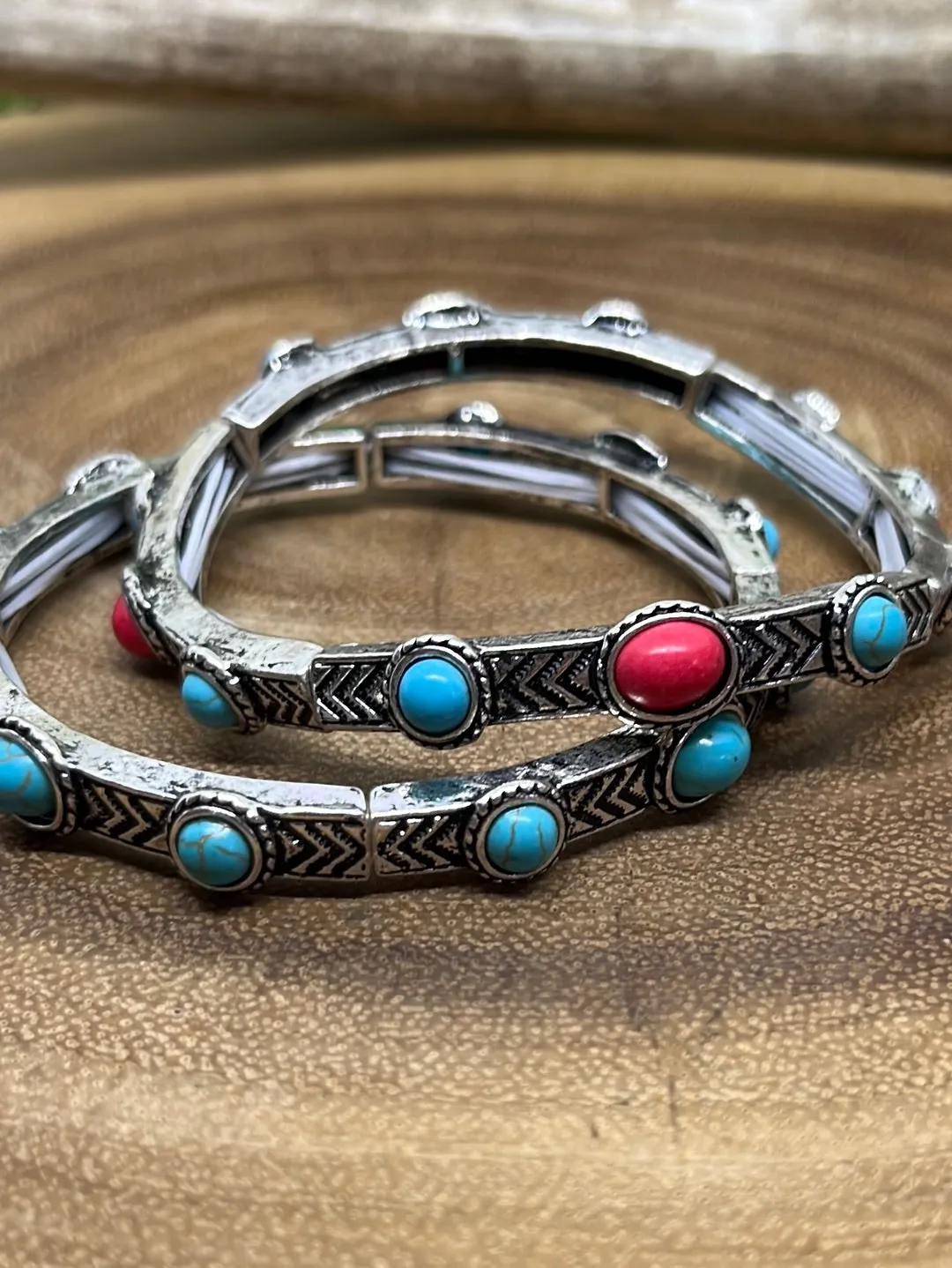 Orloff Arrow Stamped Stone Stretch Bracelet