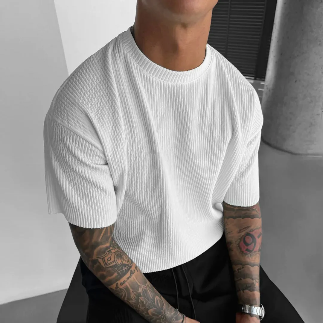 OVERSIZE RIBBED T-SHIRT - WHITE