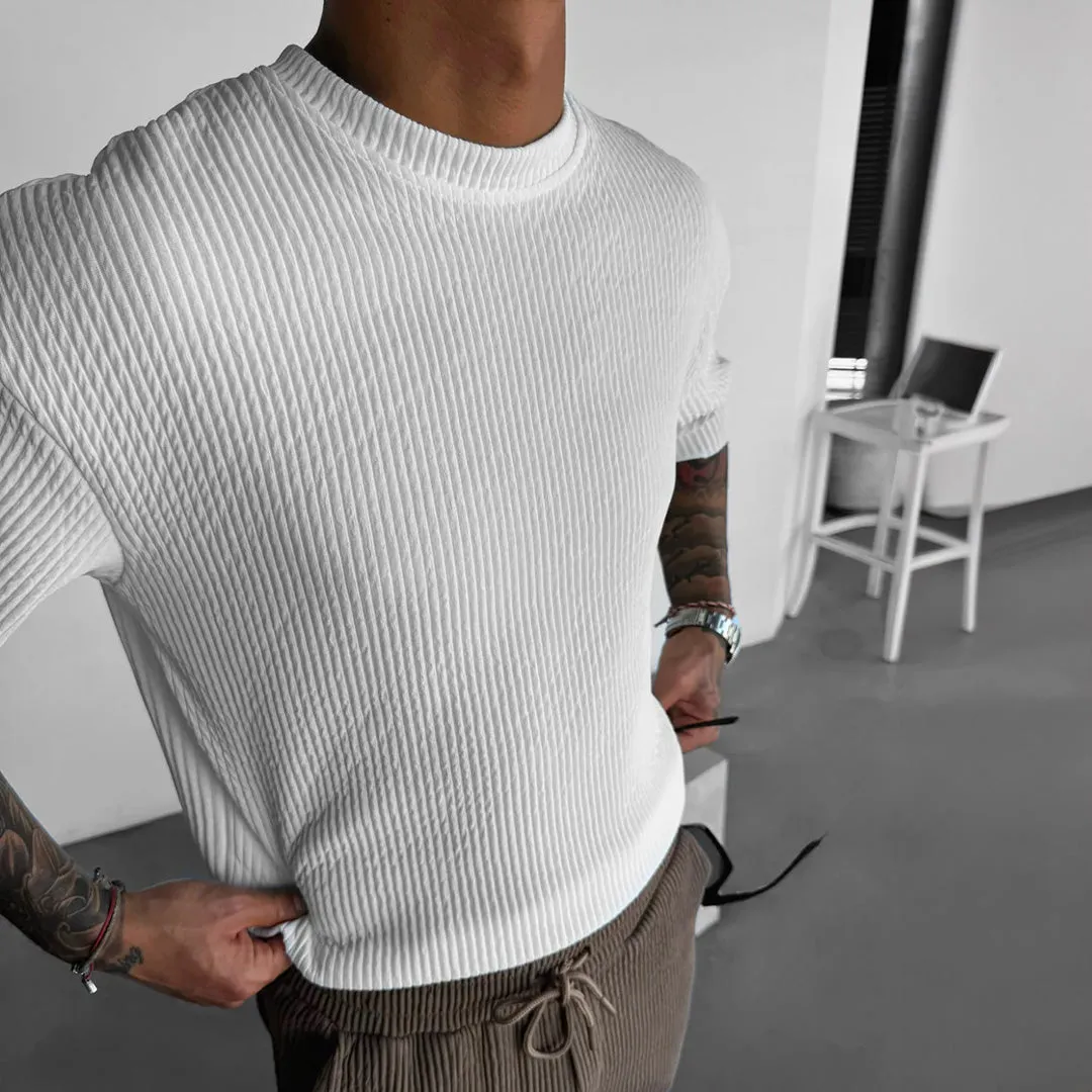 OVERSIZE RIBBED T-SHIRT - WHITE