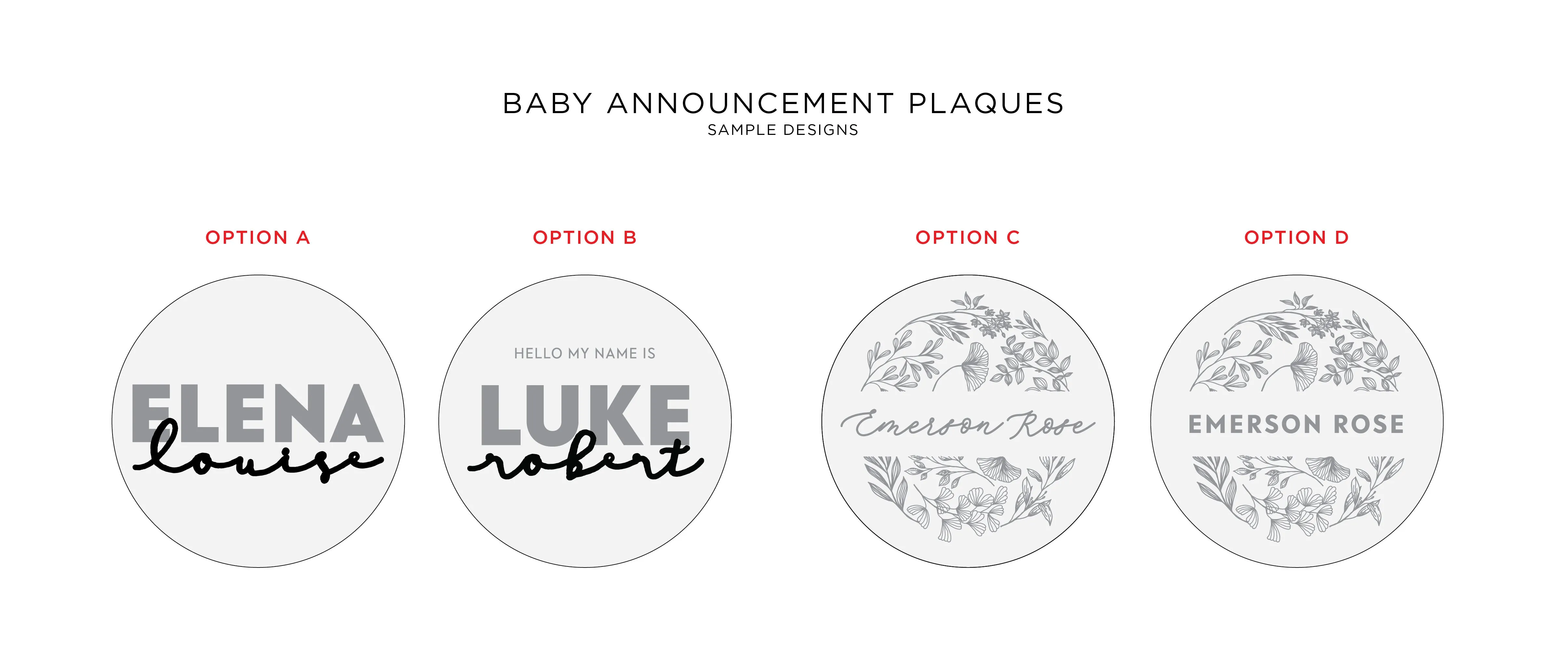 Personalized Baby Name Announcement Wood Plaque