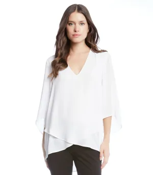 Petite Size Bracelet Sleeve Asymmetric Top