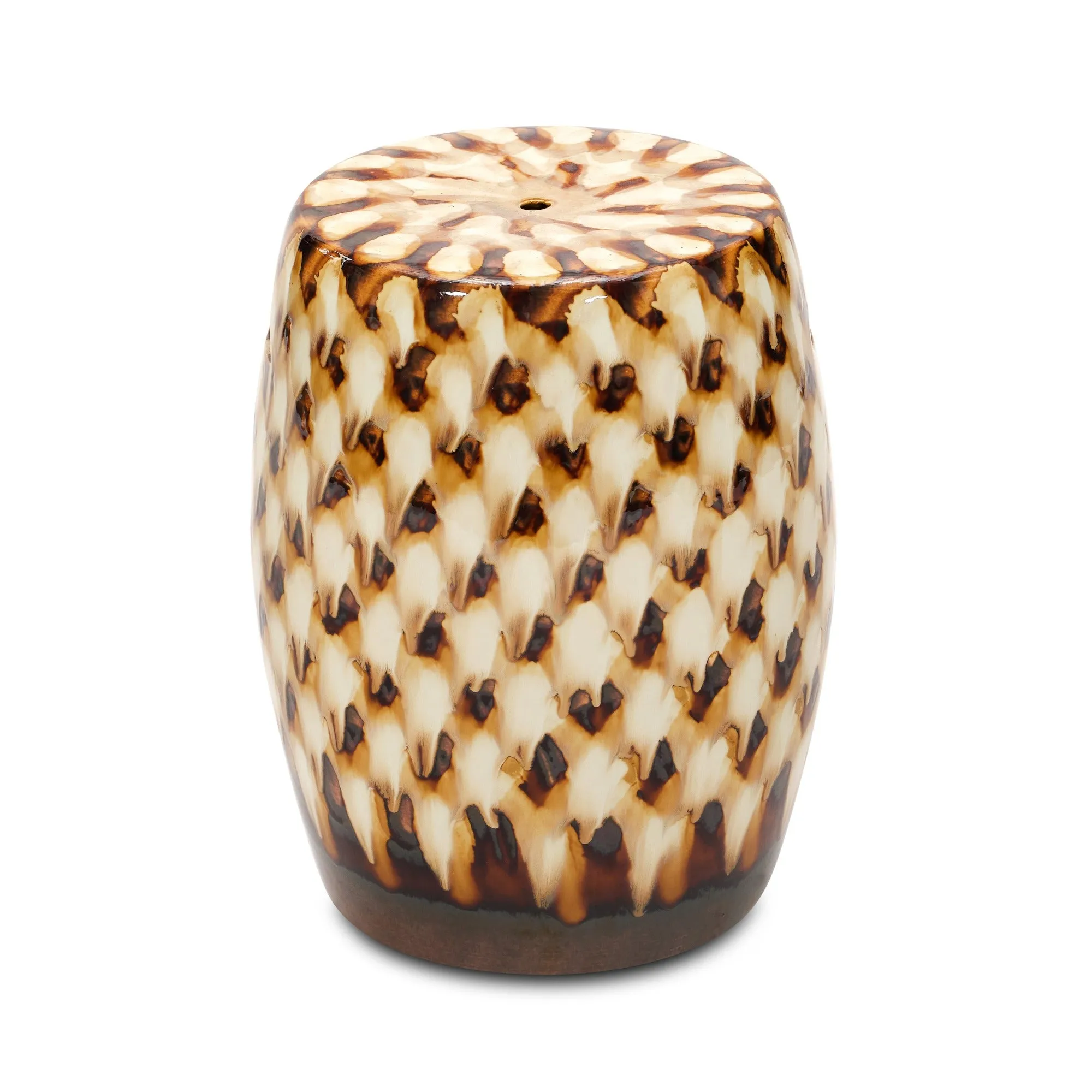 Pheasant Feather Garden Stool (Brown)