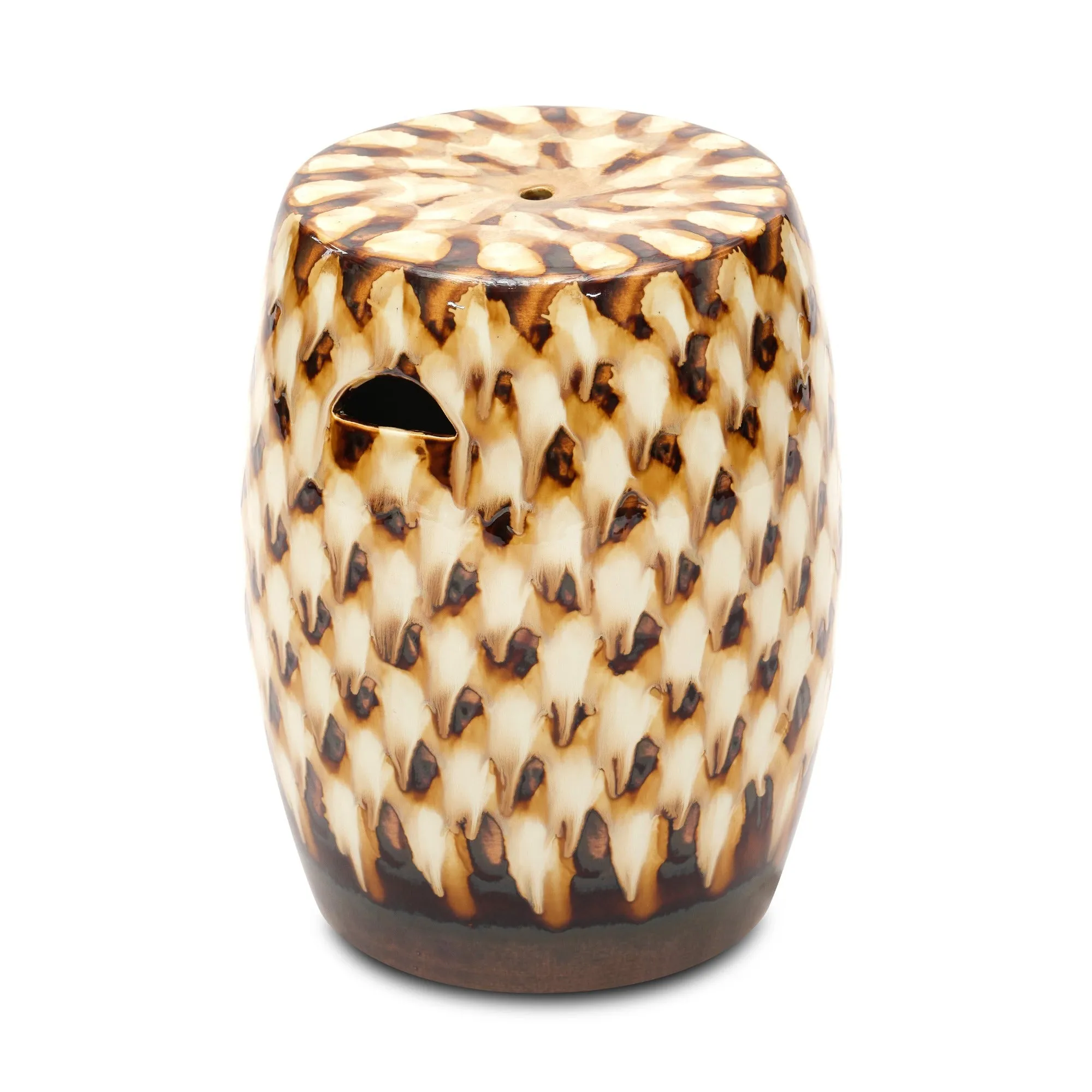 Pheasant Feather Garden Stool (Brown)