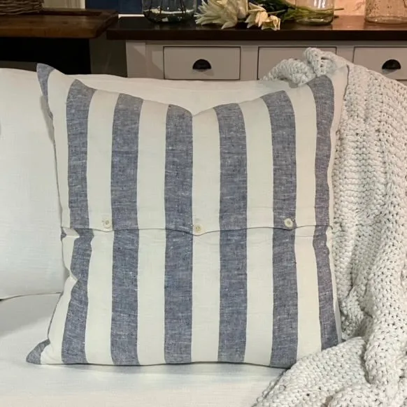Pillow - Linen Indigo Wide Stripe