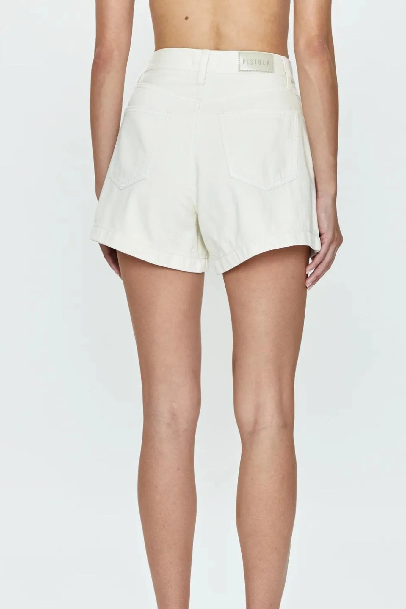 Pistola: Saige High Rise A-Line Short in Eggshell
