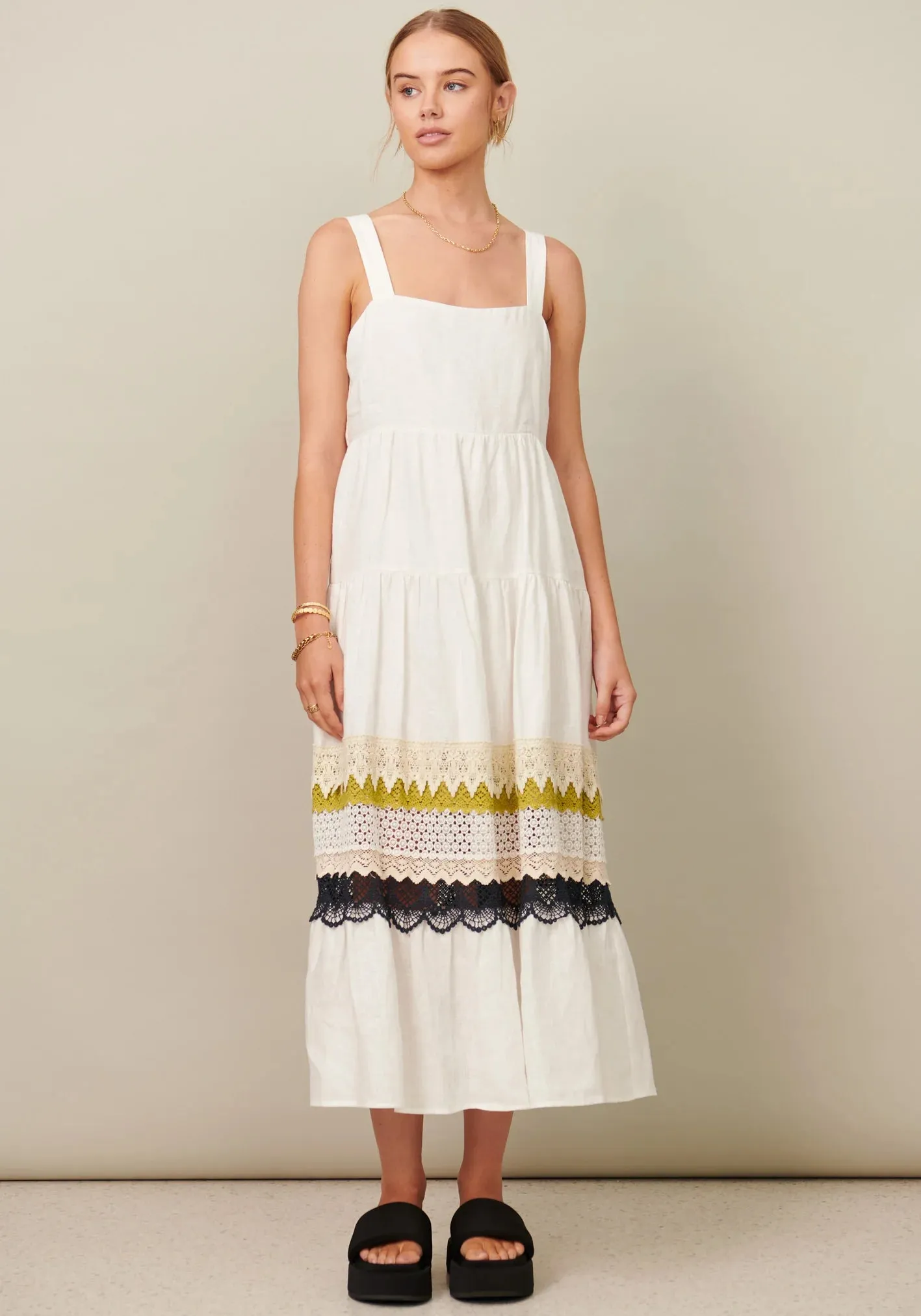 POL - Camilla Tiered Dress – White