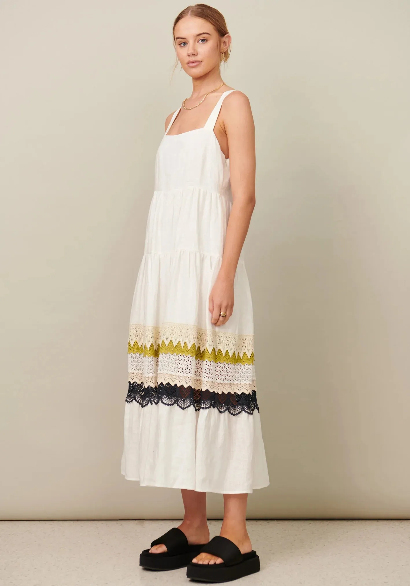 POL - Camilla Tiered Dress – White
