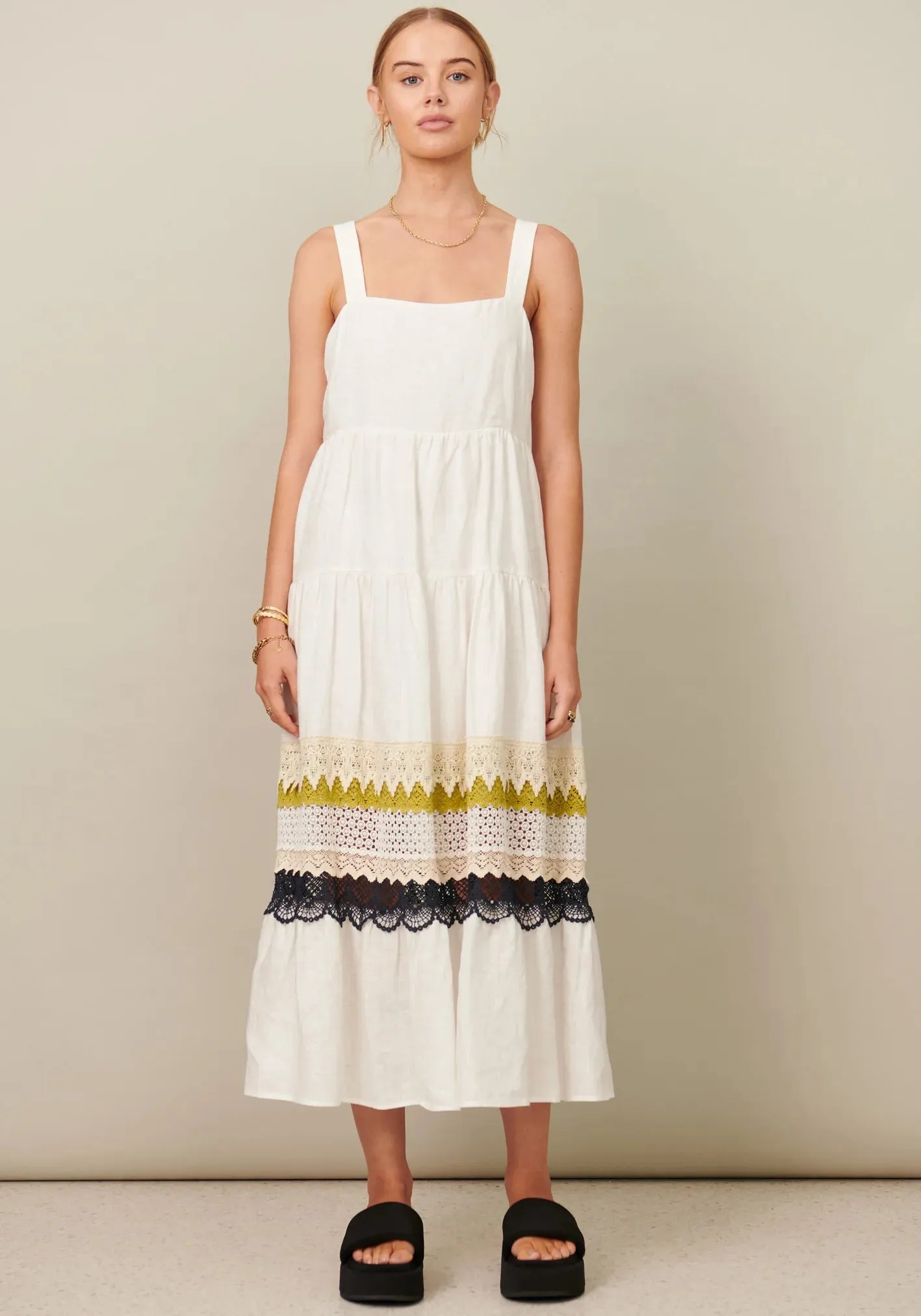 POL - Camilla Tiered Dress – White