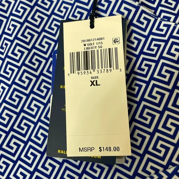 Polo Golf Ralph Lauren Printed Flounce Liberty Square Key 17” Golf Skort size XL