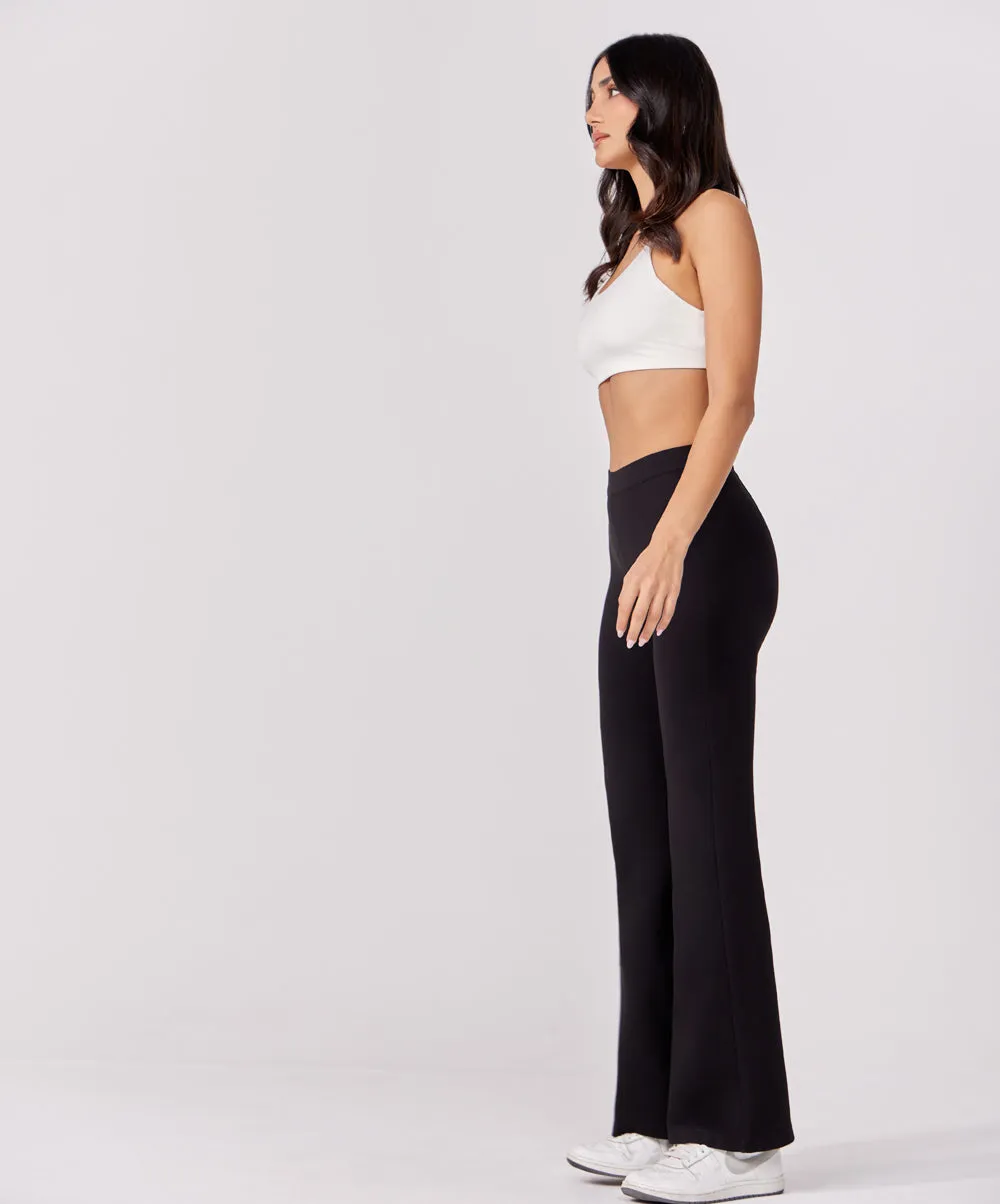 Ponte Flared Black Pant