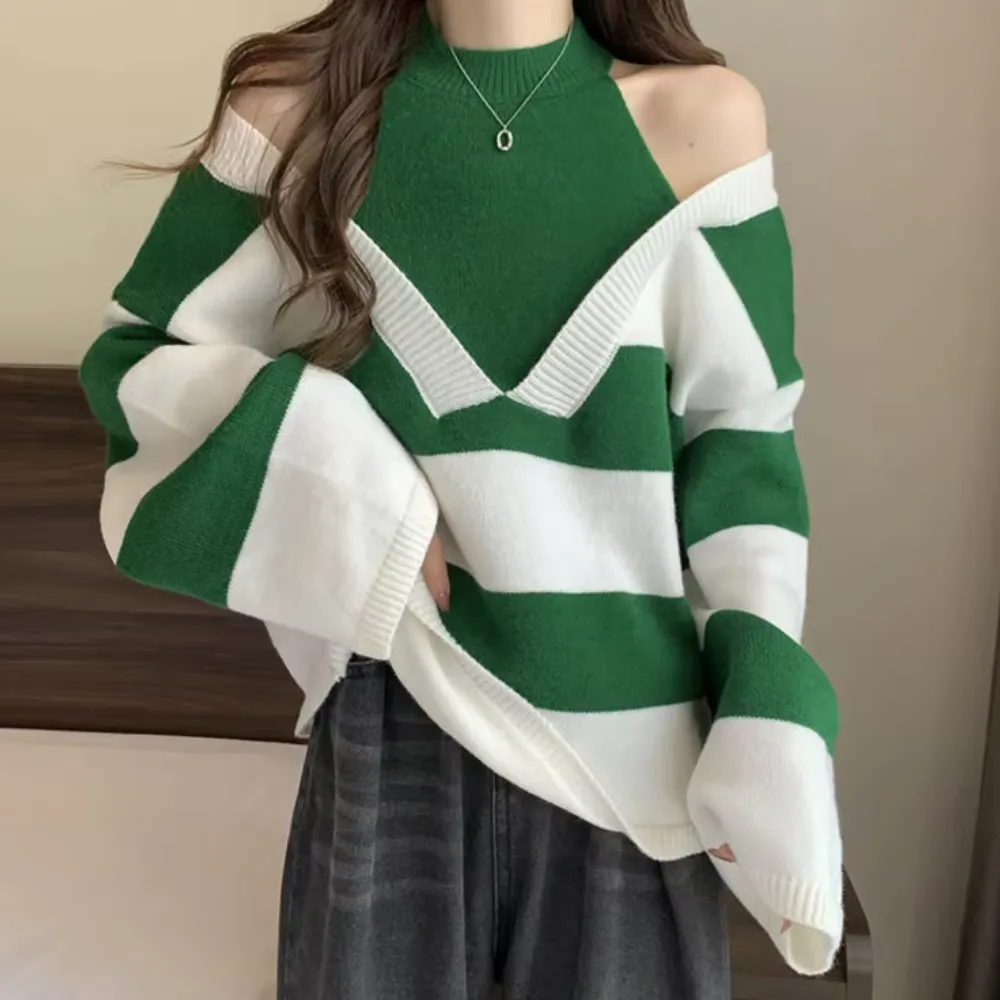 Portia - elegant cold-shoulder jumper for women