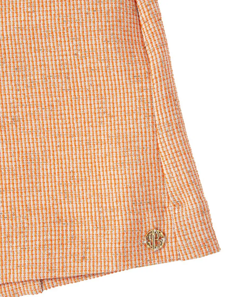 POSHERD High Stretch Tweed Shorts - Orange