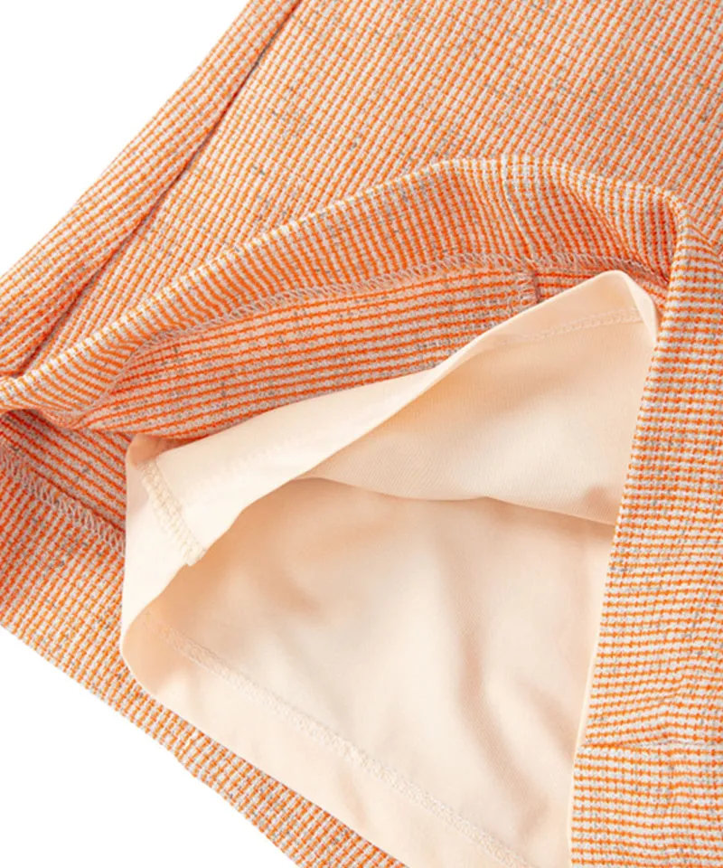 POSHERD High Stretch Tweed Shorts - Orange