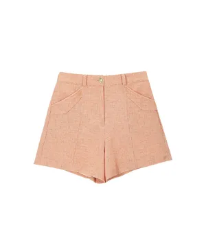 POSHERD High Stretch Tweed Shorts - Orange