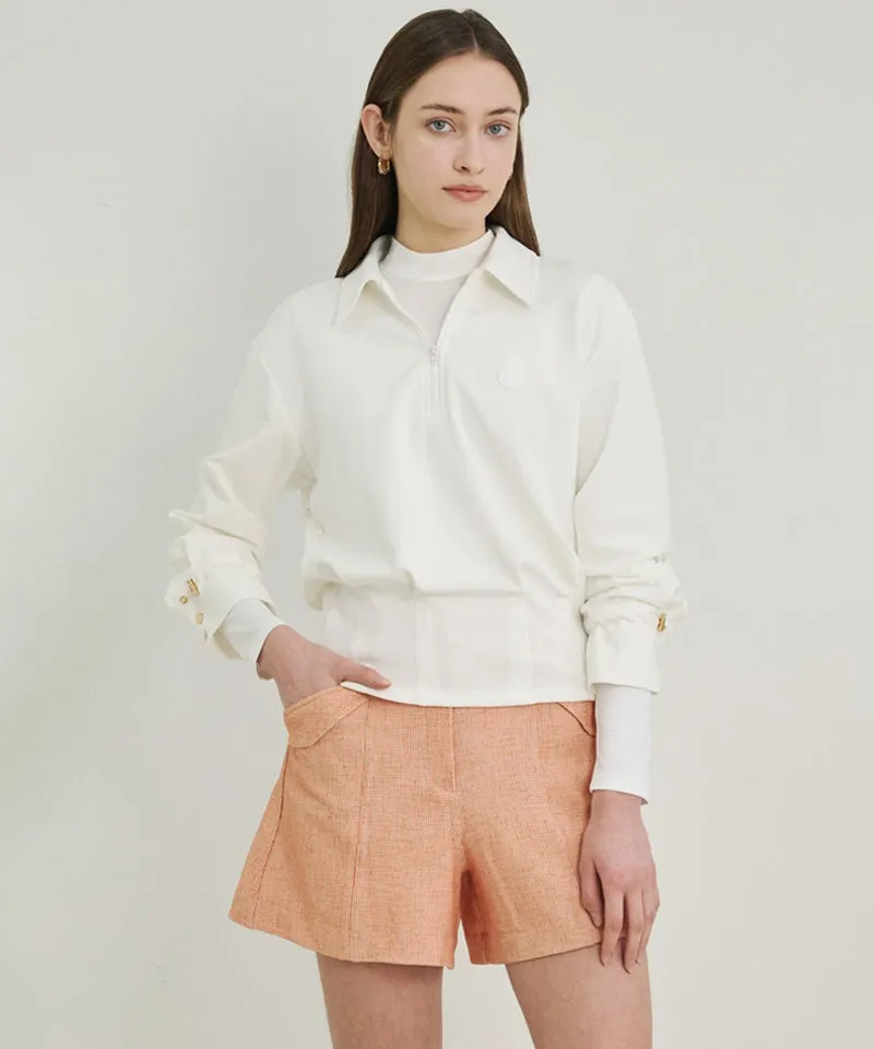 POSHERD High Stretch Tweed Shorts - Orange