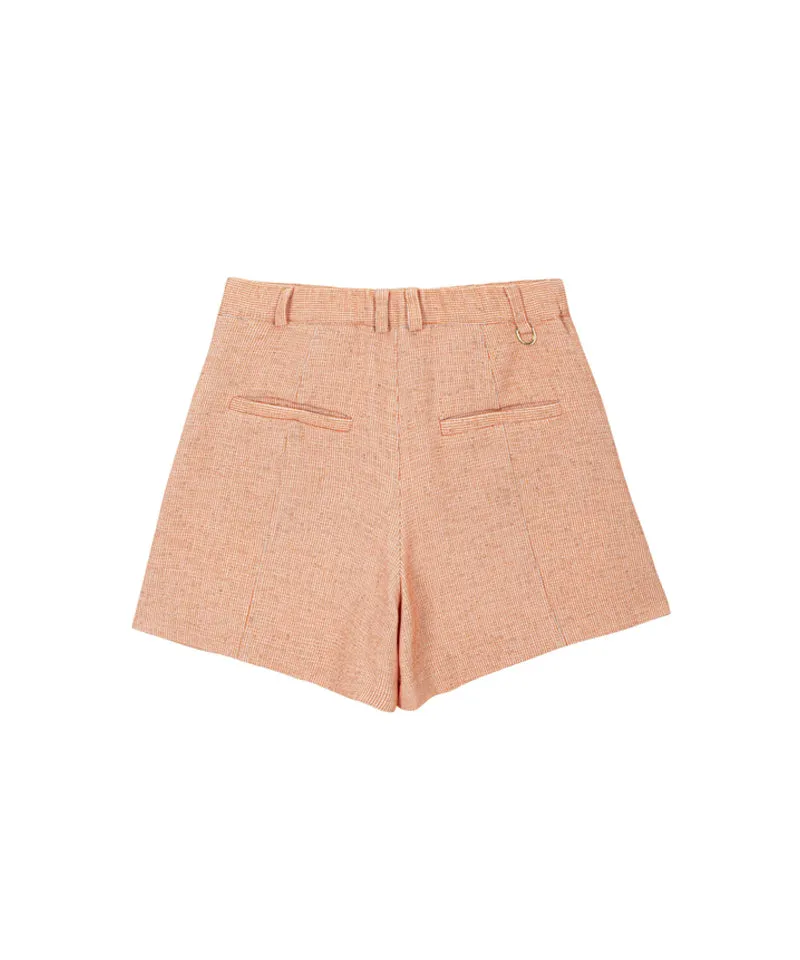 POSHERD High Stretch Tweed Shorts - Orange