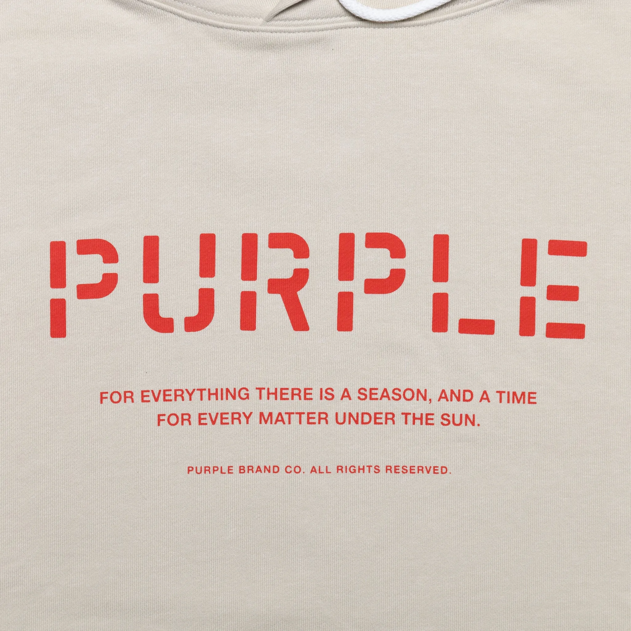 Purple Brand French Terry Cream Stencil Logo Hoody