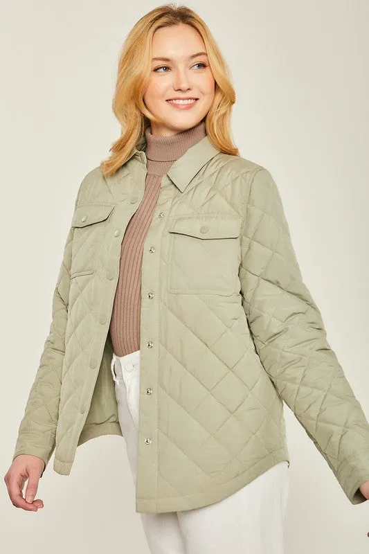 Quilted Bust Pocket Jacket in 5 Colors
