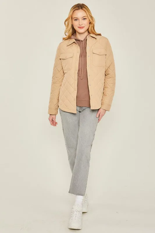 Quilted Bust Pocket Jacket in 5 Colors