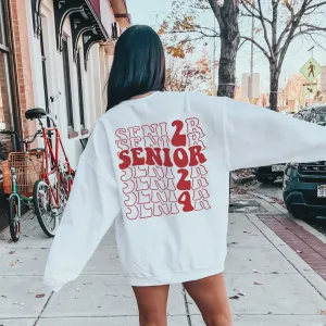 Retro Senior 2024 Sweatshirt, Vintage Class of 2024 Shirt Class Of 2024 Senior Crewneck2024 Graduation Shirt 2024 Graduation Gift Class Of 2024 Gift