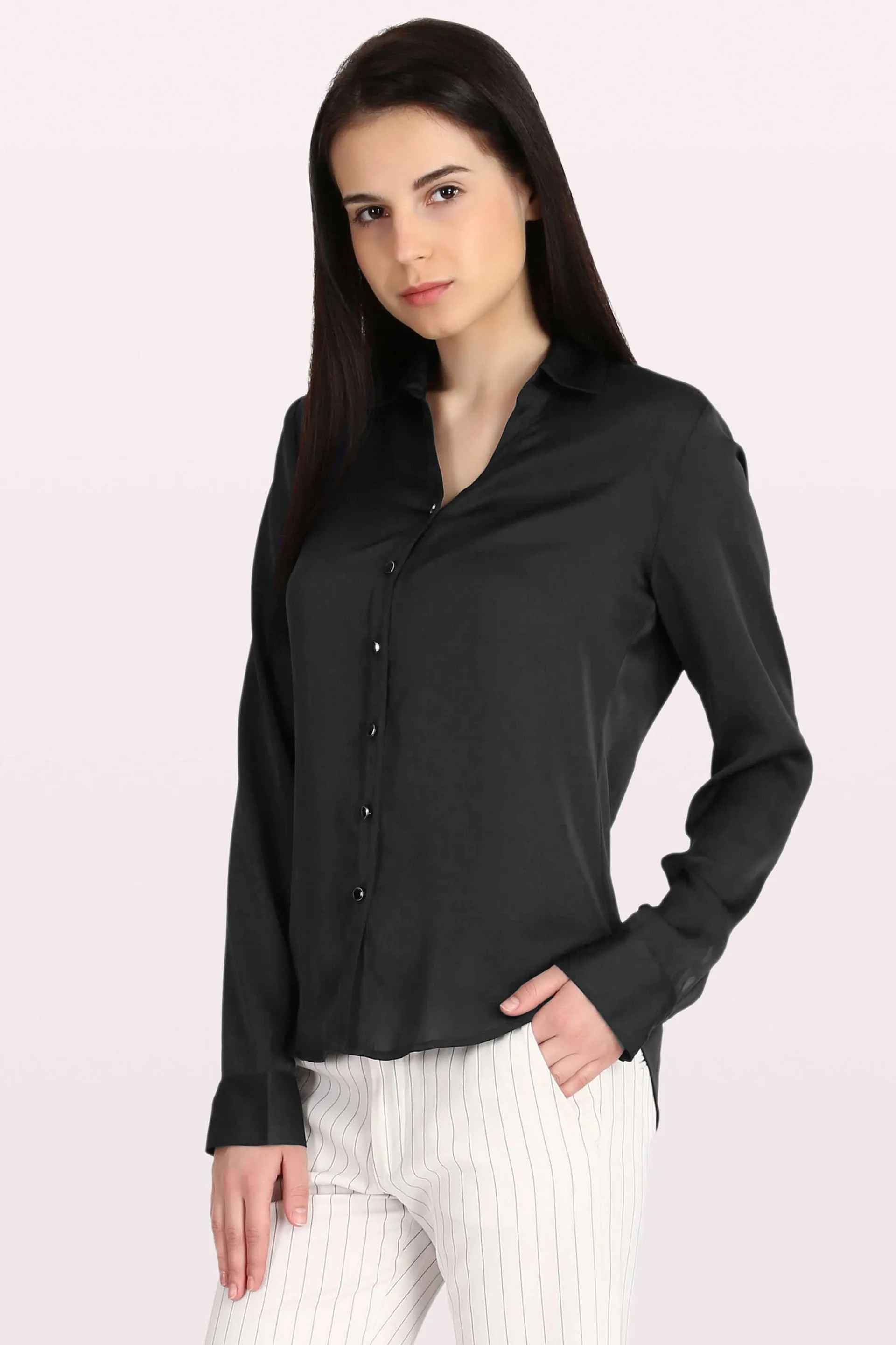 Royal-Black Sheen Shirt - Black