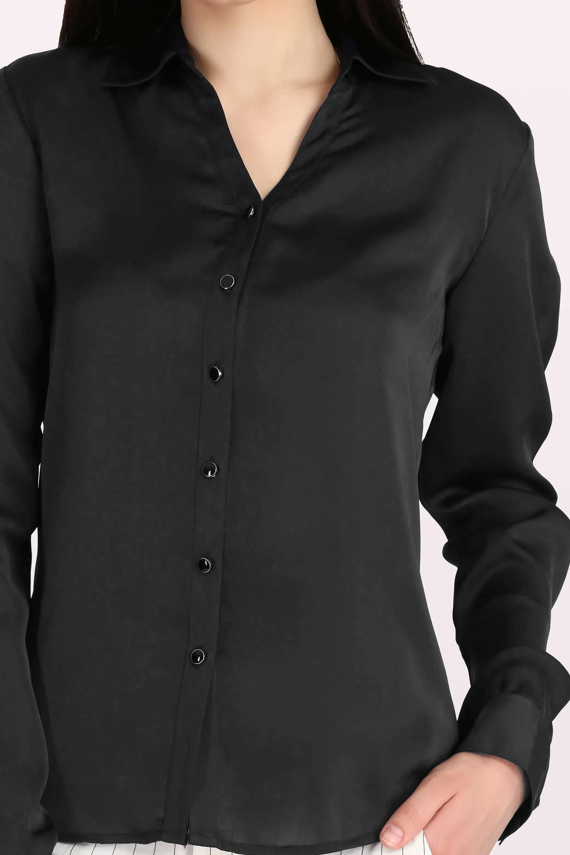 Royal-Black Sheen Shirt - Black