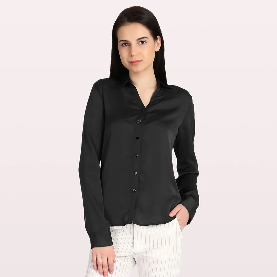 Royal-Black Sheen Shirt - Black