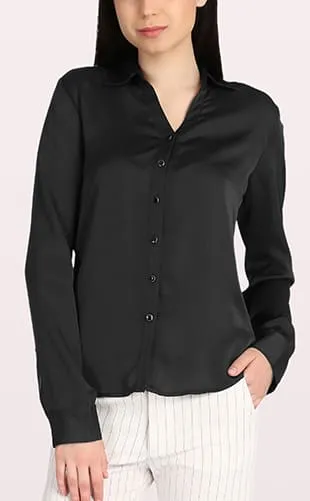Royal-Black Sheen Shirt - Black