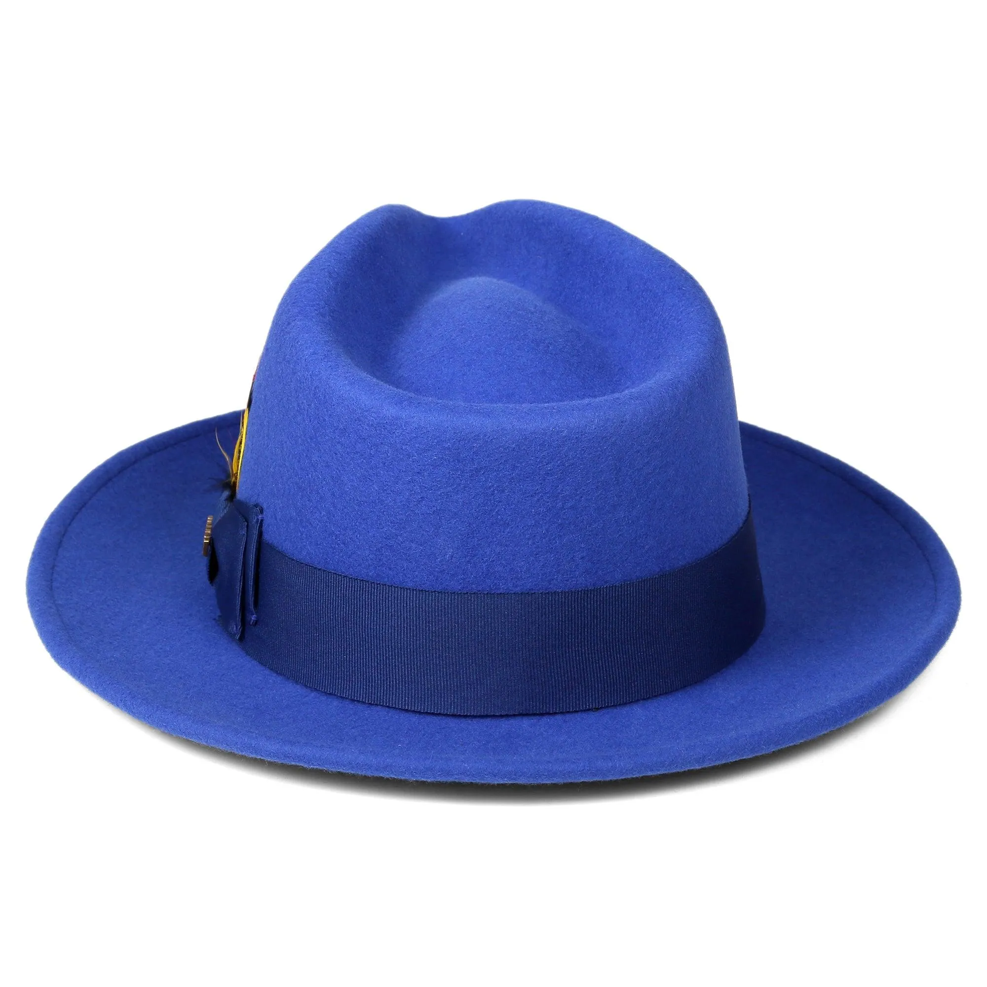 Royal Blue Fedora 100% Australian Wool Crushable Hat