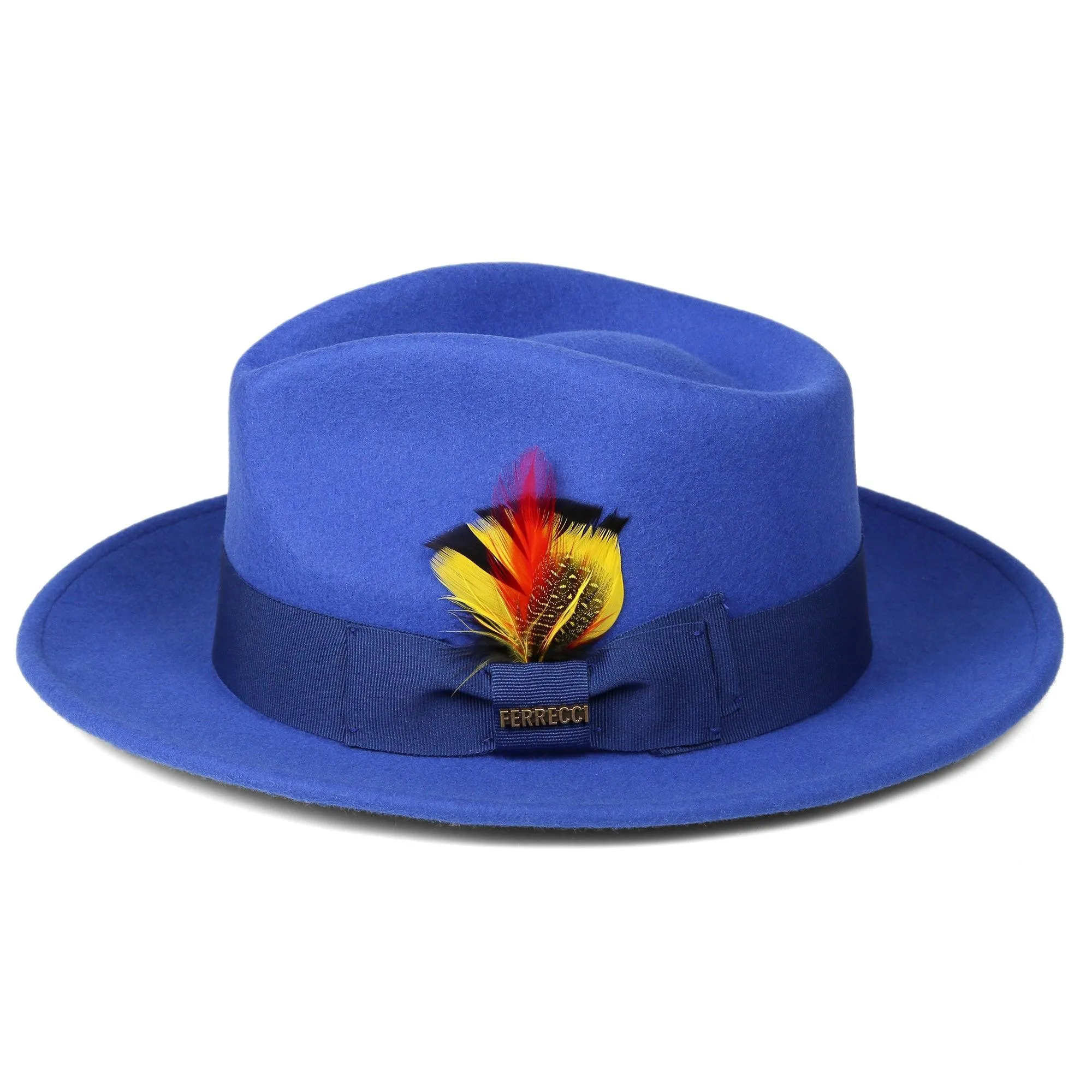 Royal Blue Fedora 100% Australian Wool Crushable Hat