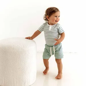 Sage Stripe SS Bodysuit