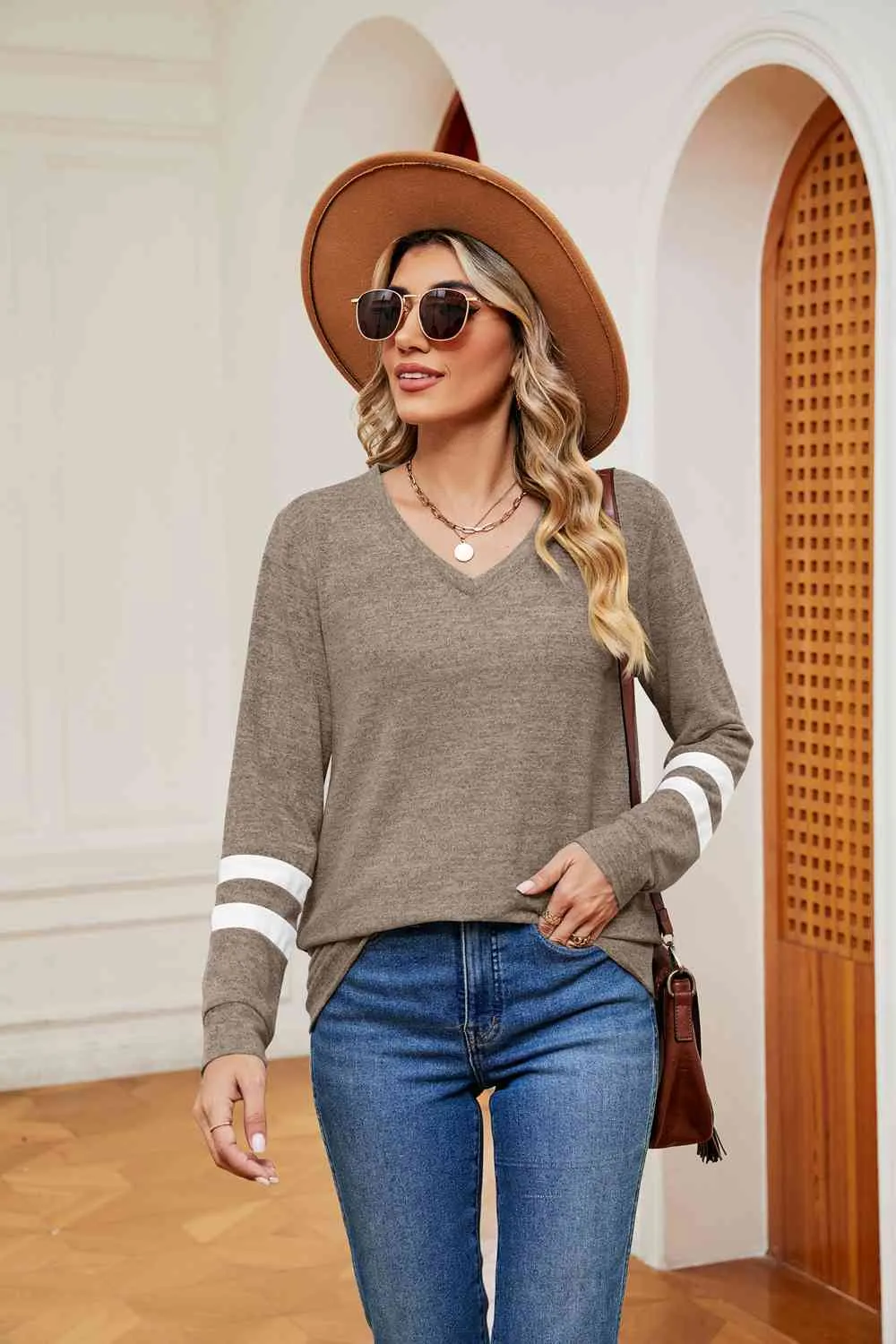 Sally V-Neck Long Sleeve T-Shirt
