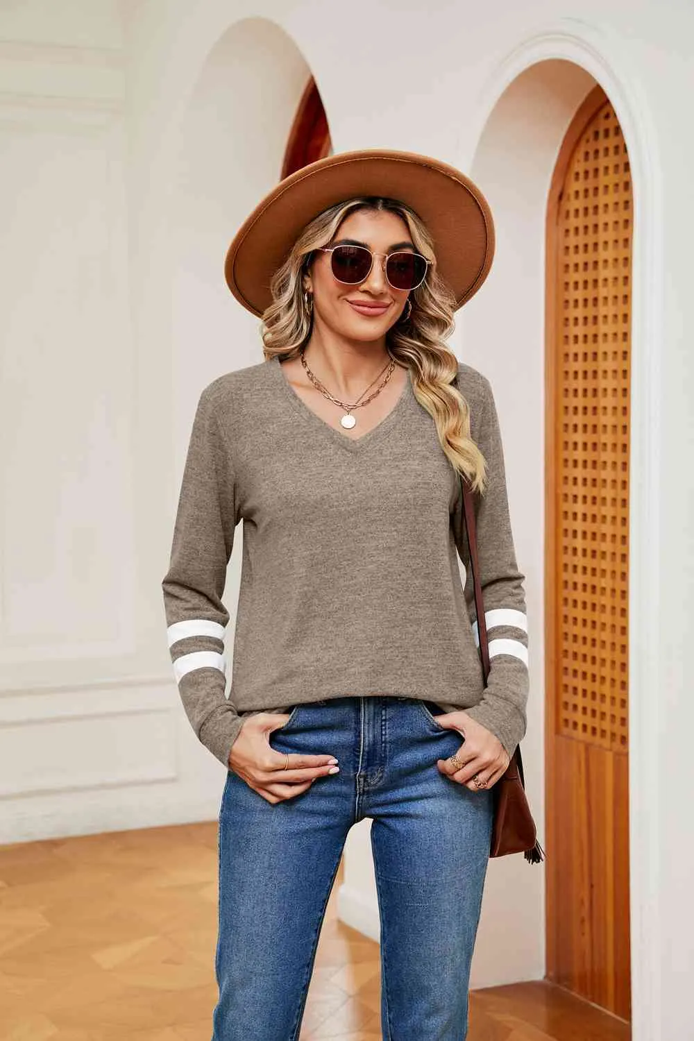 Sally V-Neck Long Sleeve T-Shirt