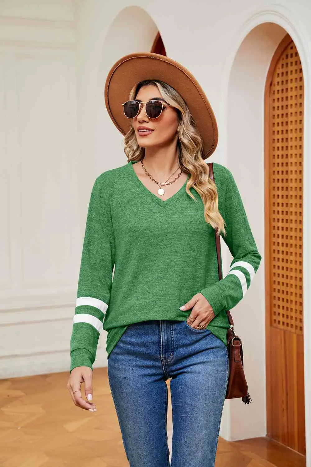 Sally V-Neck Long Sleeve T-Shirt