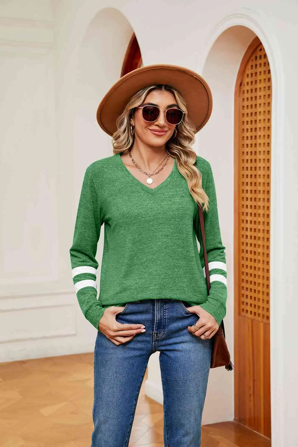 Sally V-Neck Long Sleeve T-Shirt