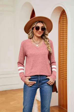 Sally V-Neck Long Sleeve T-Shirt
