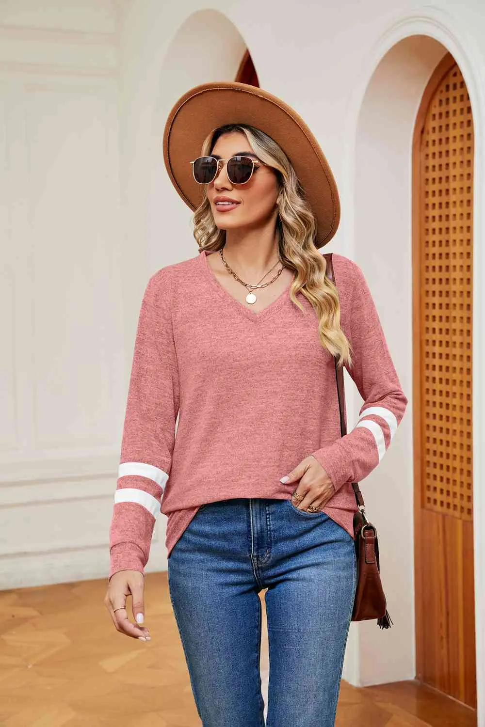 Sally V-Neck Long Sleeve T-Shirt