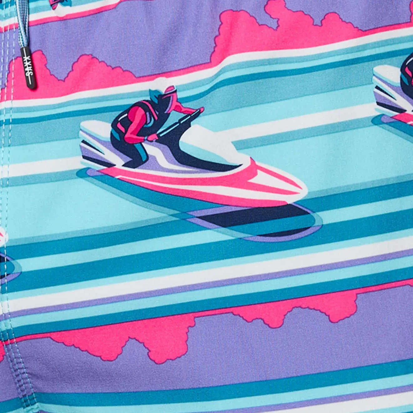 Saxx Mens Oh Buoy Stretch Volley 5" Swim Short - Jets Stripe - Pool