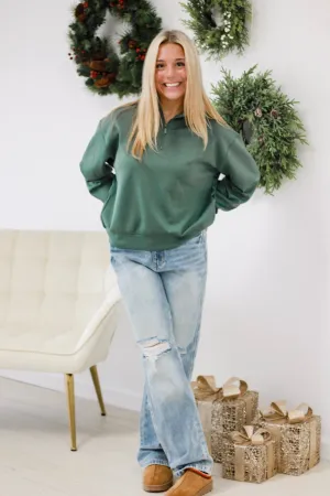 Scuba Half-Zip Sweatshirt Doorbuster in Dark Forest