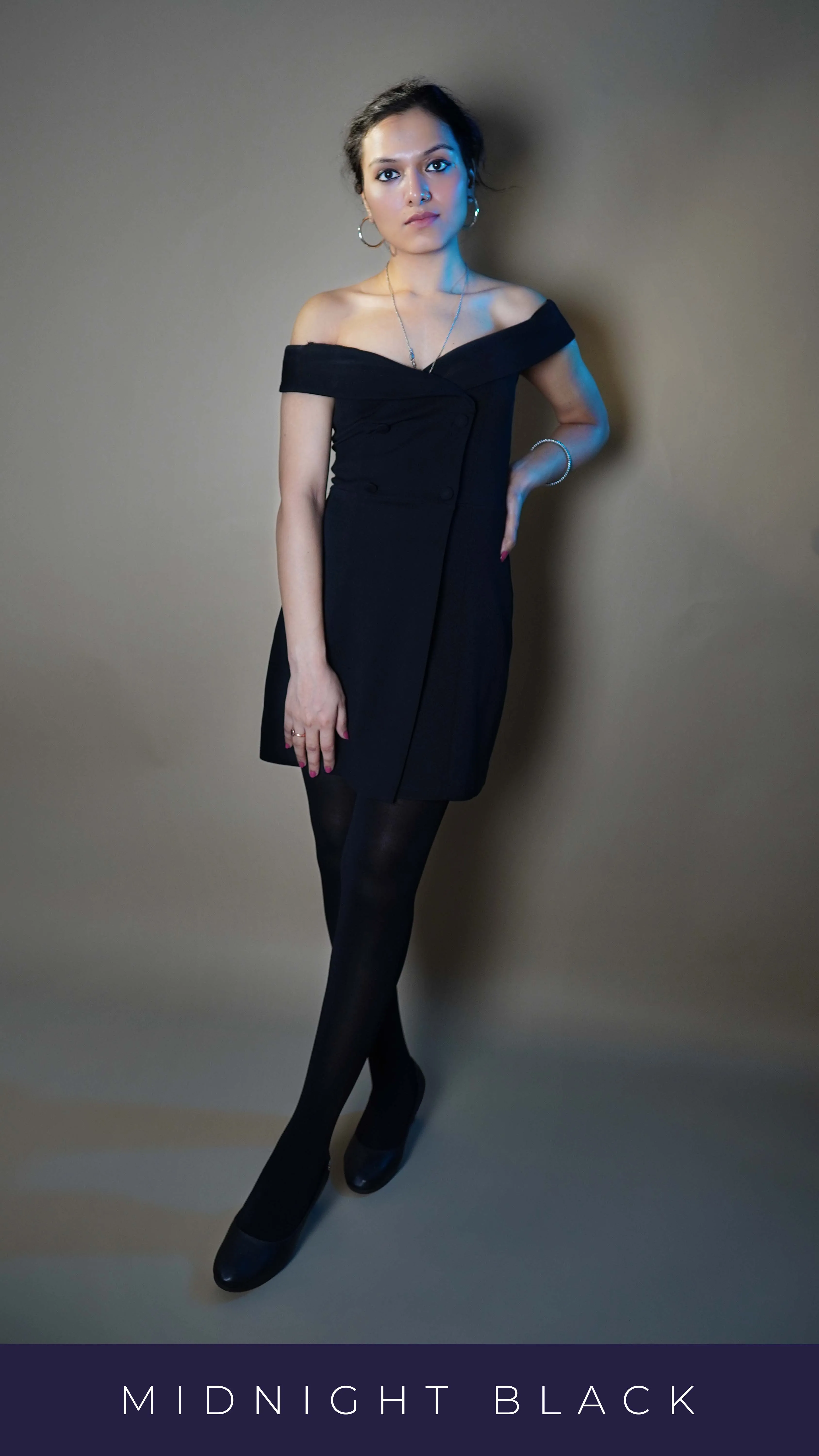 Semi Opaque Tear Proof Black Stockings
