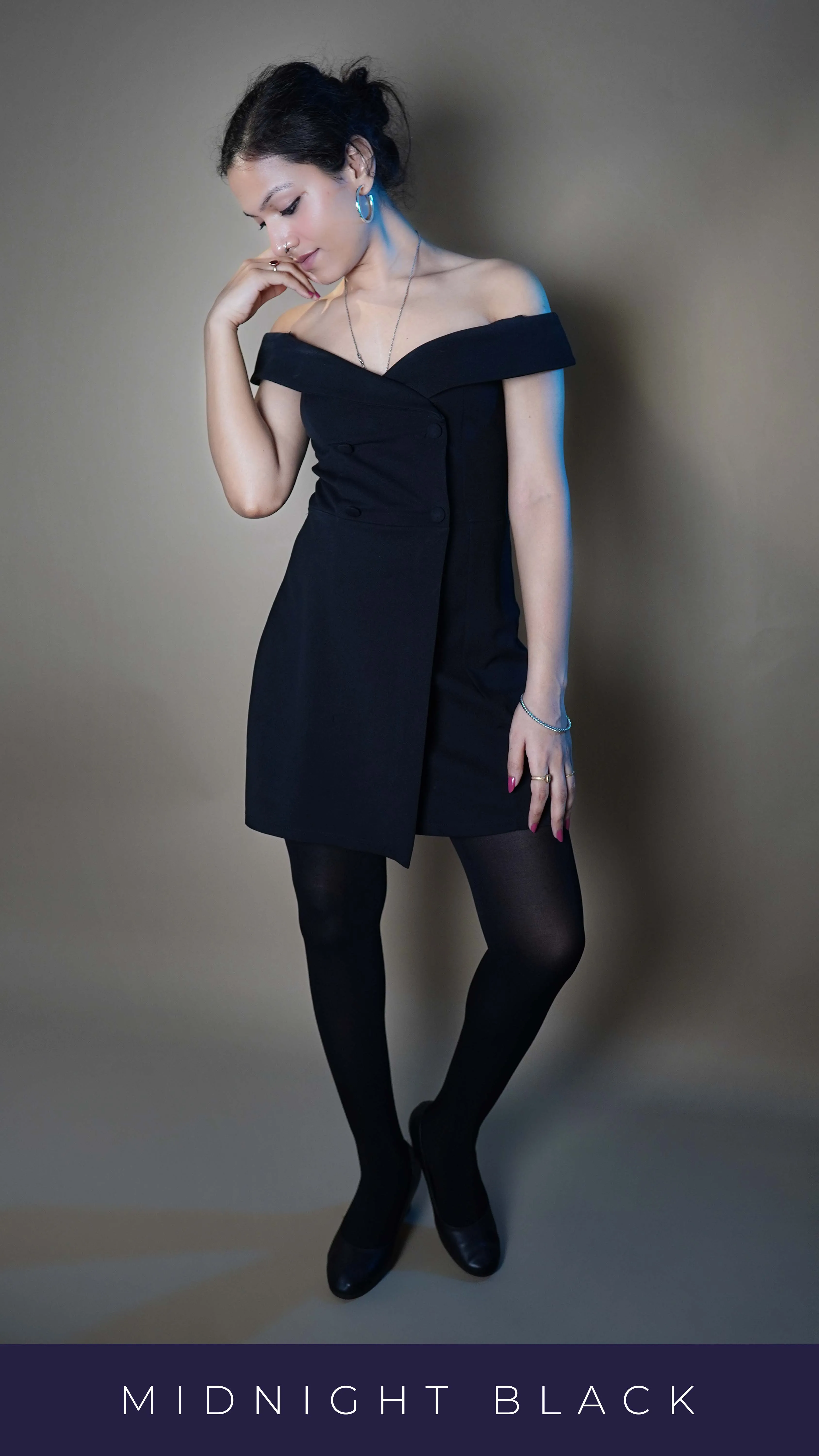 Semi Opaque Tear Proof Black Stockings