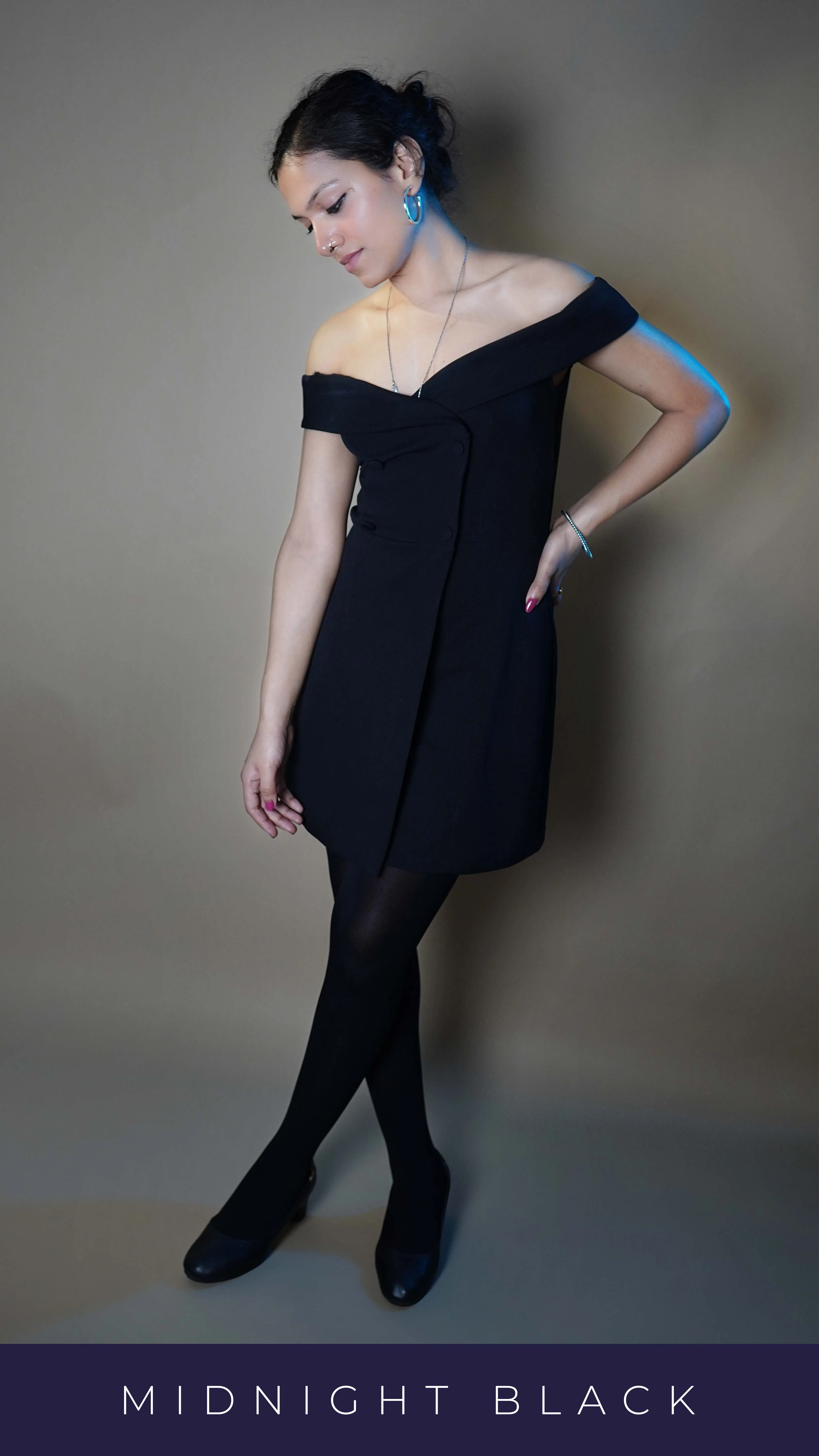 Semi Opaque Tear Proof Black Stockings