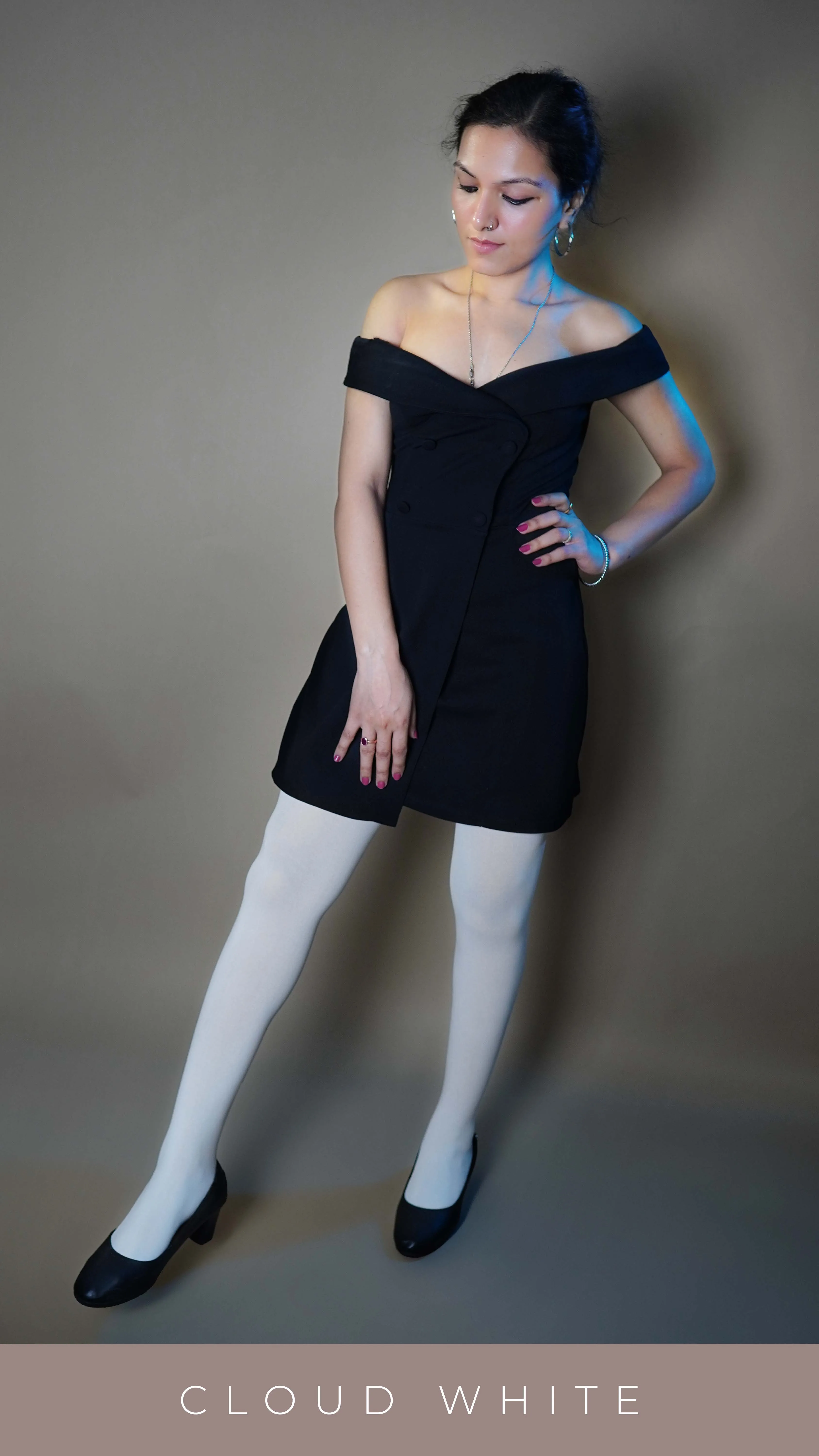 Semi Opaque Tear Proof White Stockings