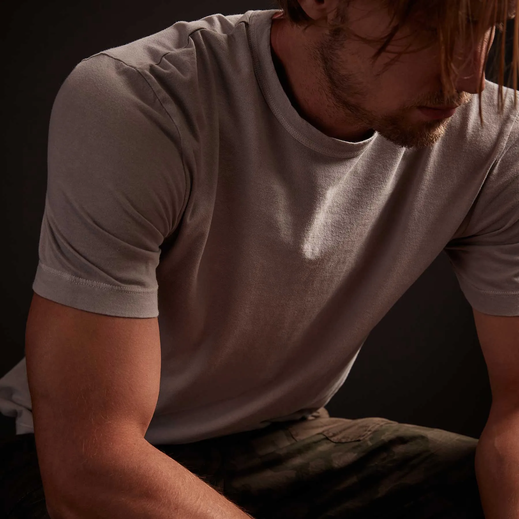 Short Sleeve Crew Neck - Fog Pigment