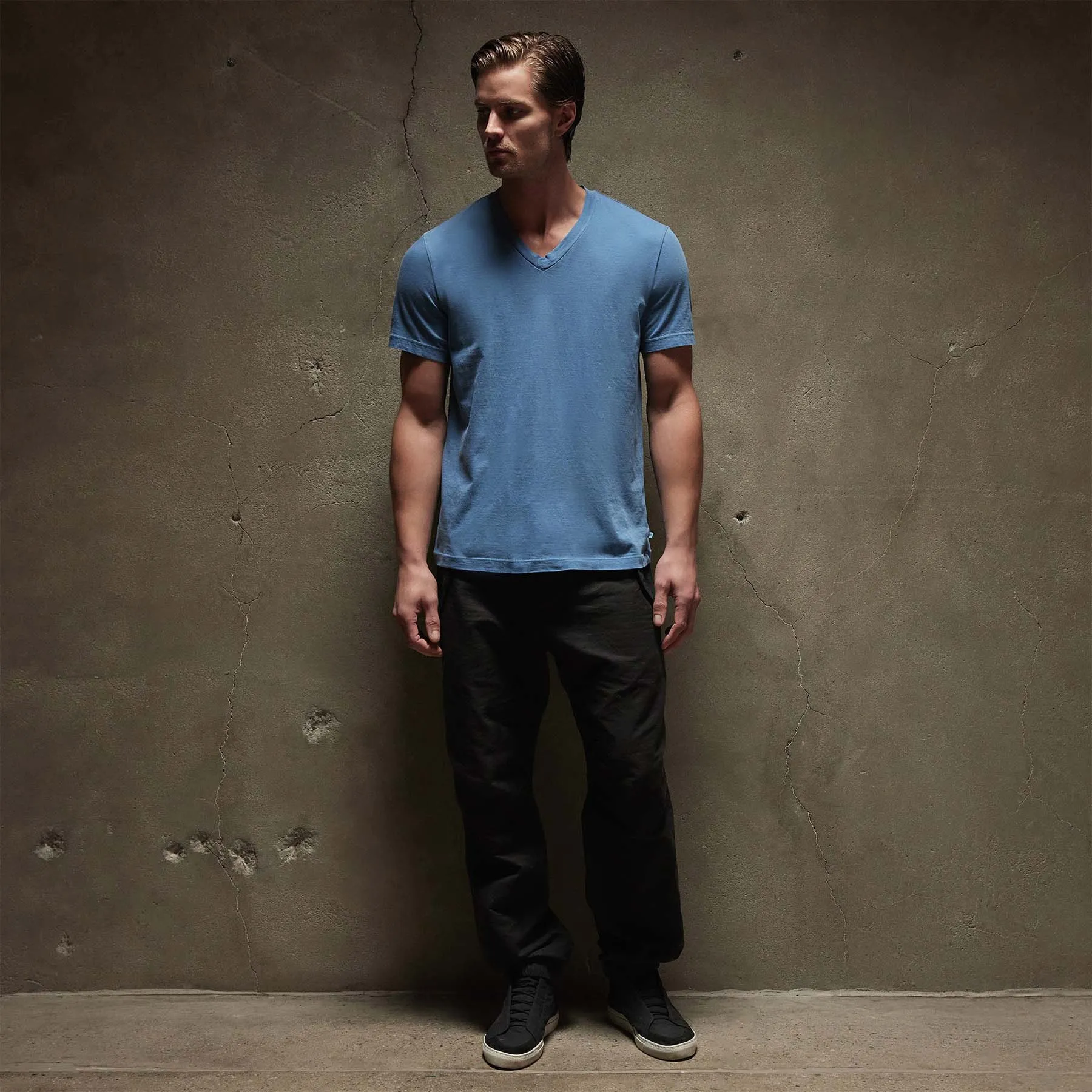 Short Sleeve V Neck - Spectrum Blue Pigment